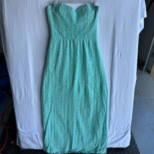 Mint Green Strapless Lace Maxi Dress - Size Juniors L - NWOT